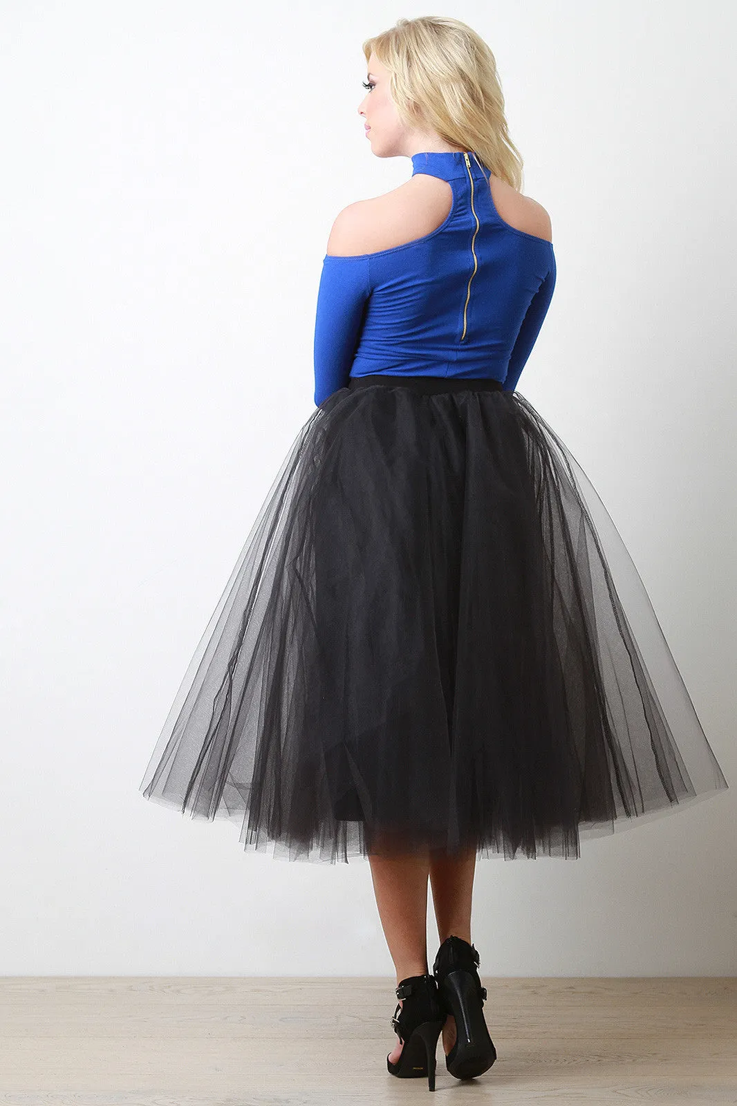 A-Line Soft Tulle Pleated Skirt