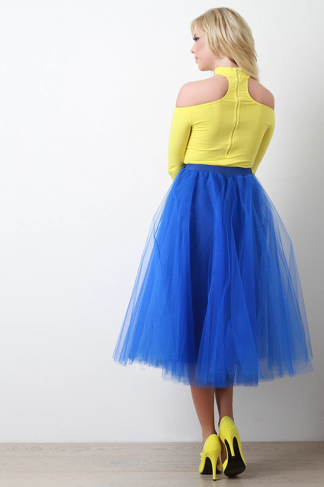 A-Line Soft Tulle Pleated Skirt