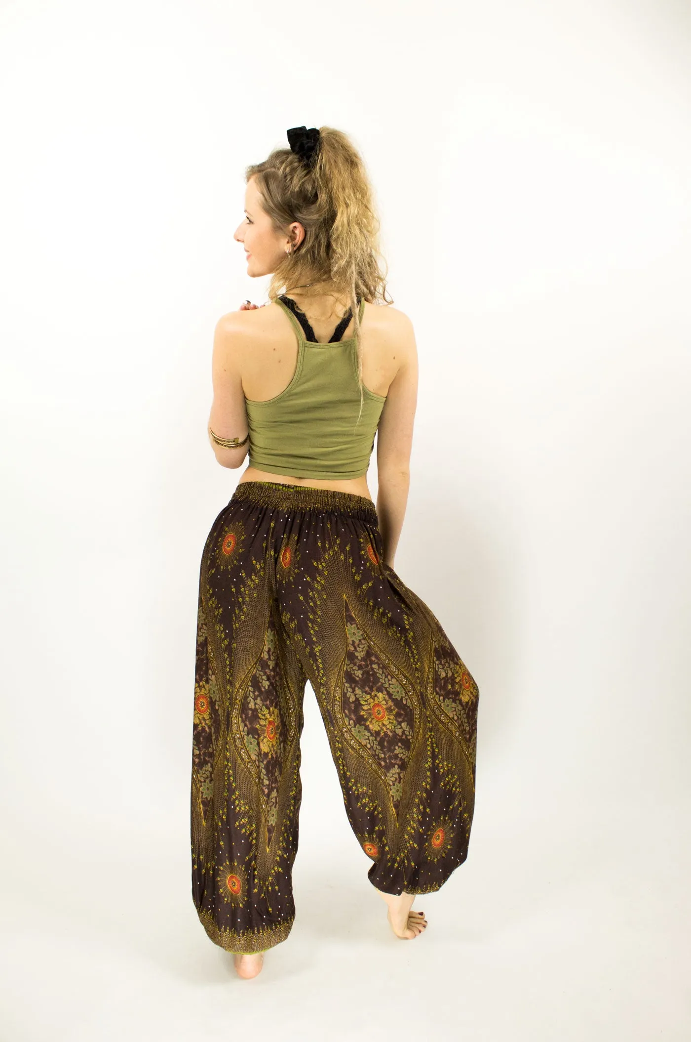 ALADDIN HAREM HIGH CROTCH PANTS BROWN