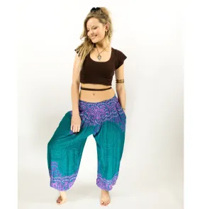 ALADDIN HAREM HIGH CROTCH PANTS TURQUOISE