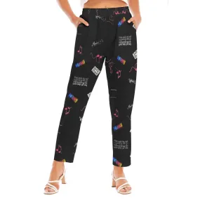 All-Over Print Women's Loose Straight-leg Pants music lovers