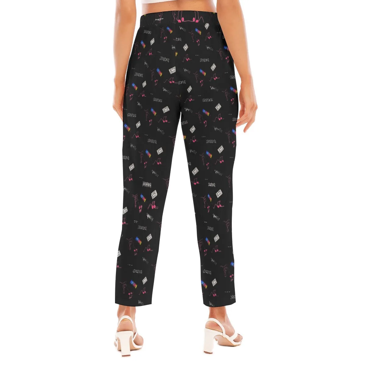 All-Over Print Women's Loose Straight-leg Pants music lovers