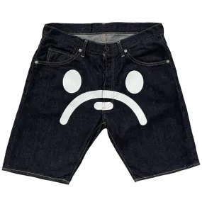 Bape Sad Face Denim Shorts