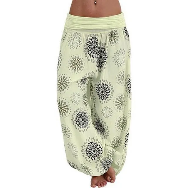 Beach Harem Vintage Print Pants