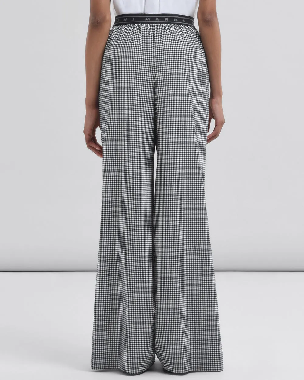 Black and White Check Palazzo Pant