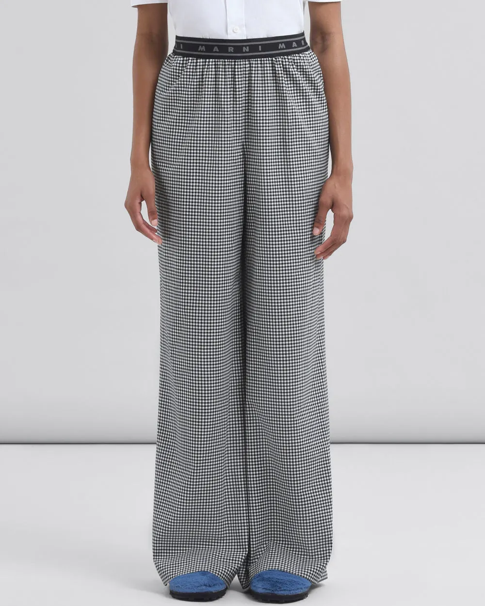 Black and White Check Palazzo Pant