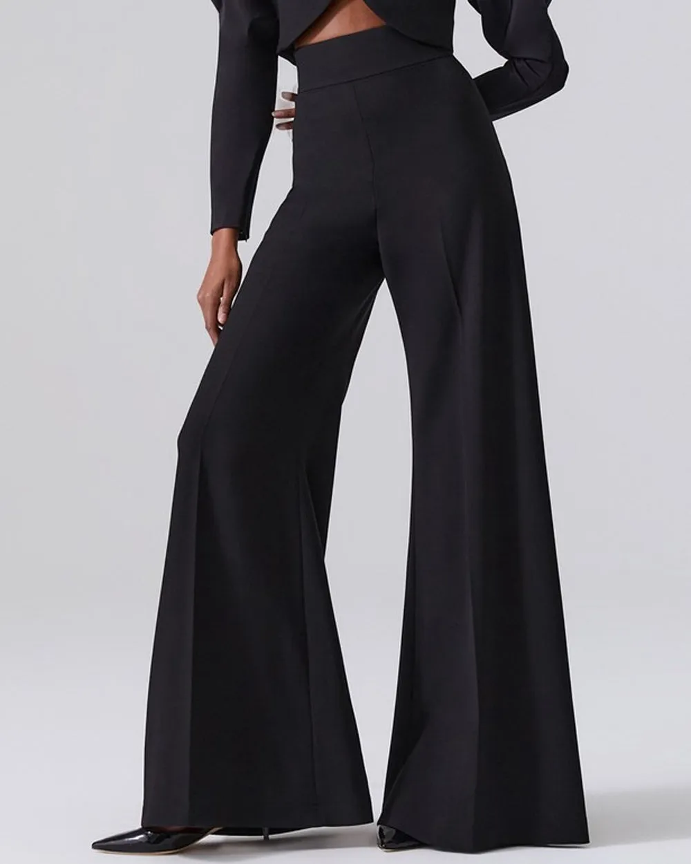 Black High Rise Wide Leg Pant