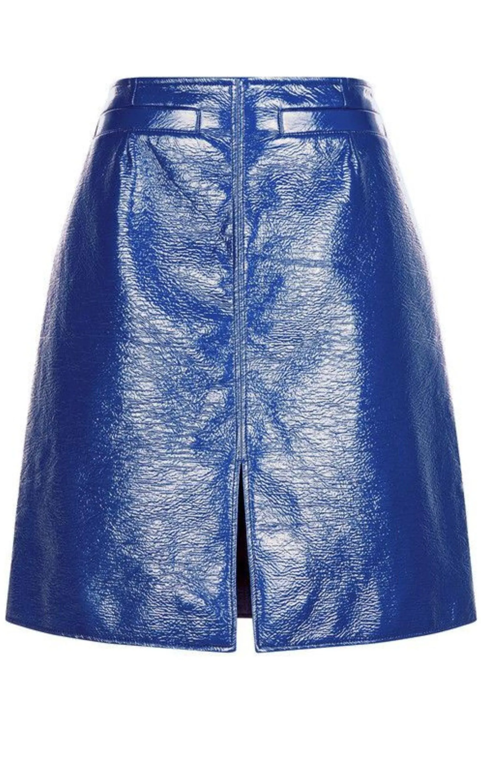 Blue Vinyl A-Line Skirt