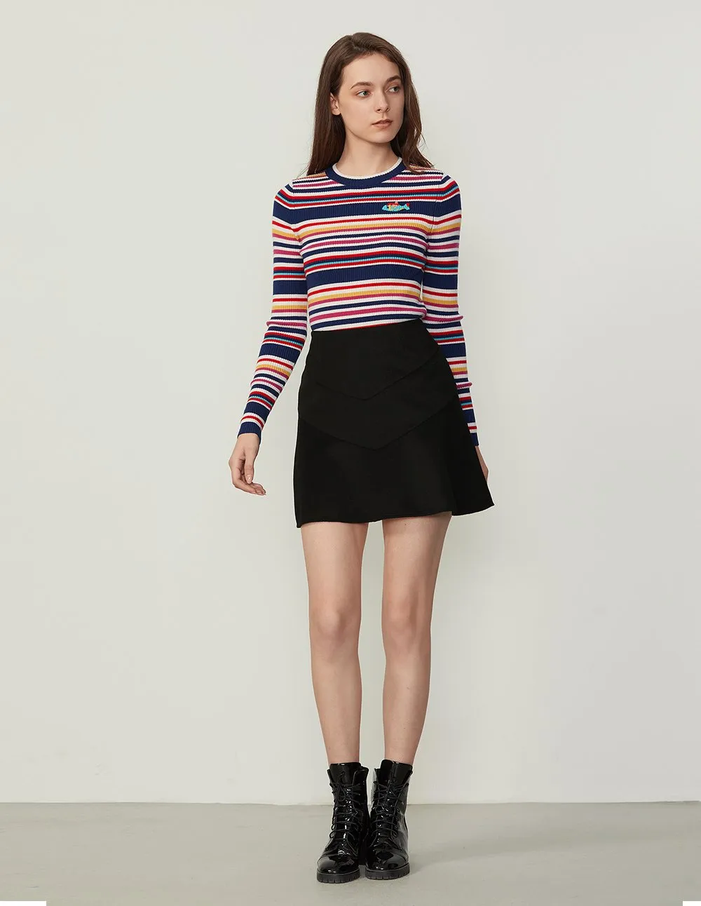 BORA AKSU Chic Wool A-Line Mini Skirt