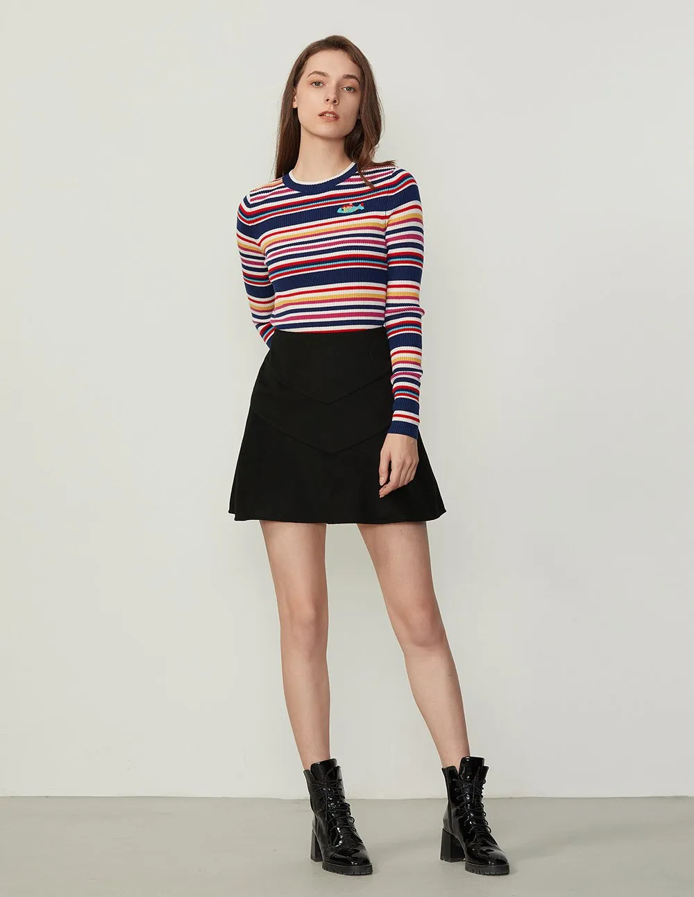 BORA AKSU Chic Wool A-Line Mini Skirt