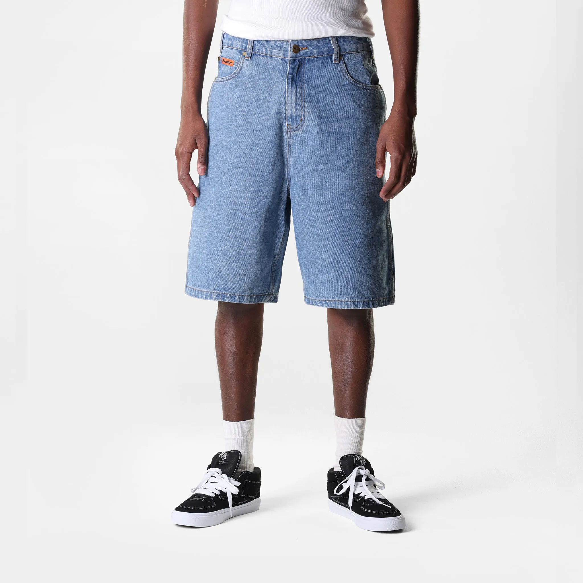 Butter Goods Baggy Denim Shorts Washed Indigo