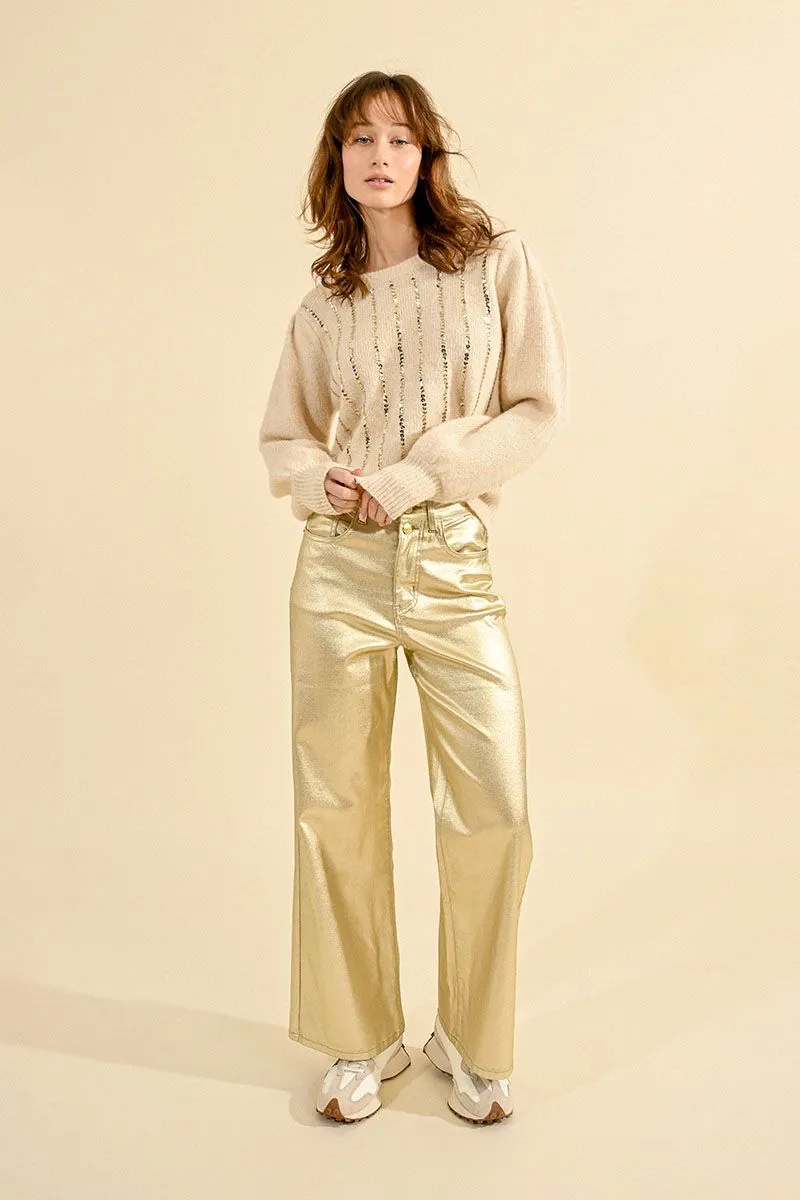 Coated Gold Pants