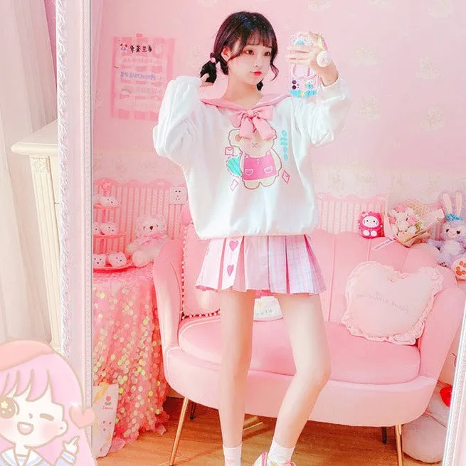 Cute, Fun, and Flirty: The Pink Heart Harajuku Plaid Women Schoolgirl Cosplay Mini Skirt