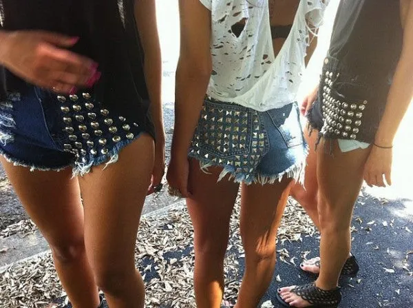 Dangers Acid Studded Babe Shorts