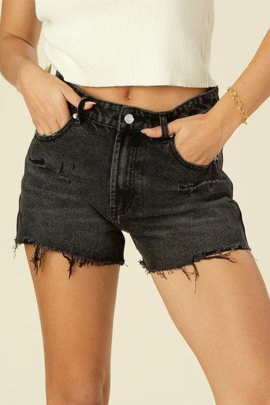 Dara Distressed Denim Shorts