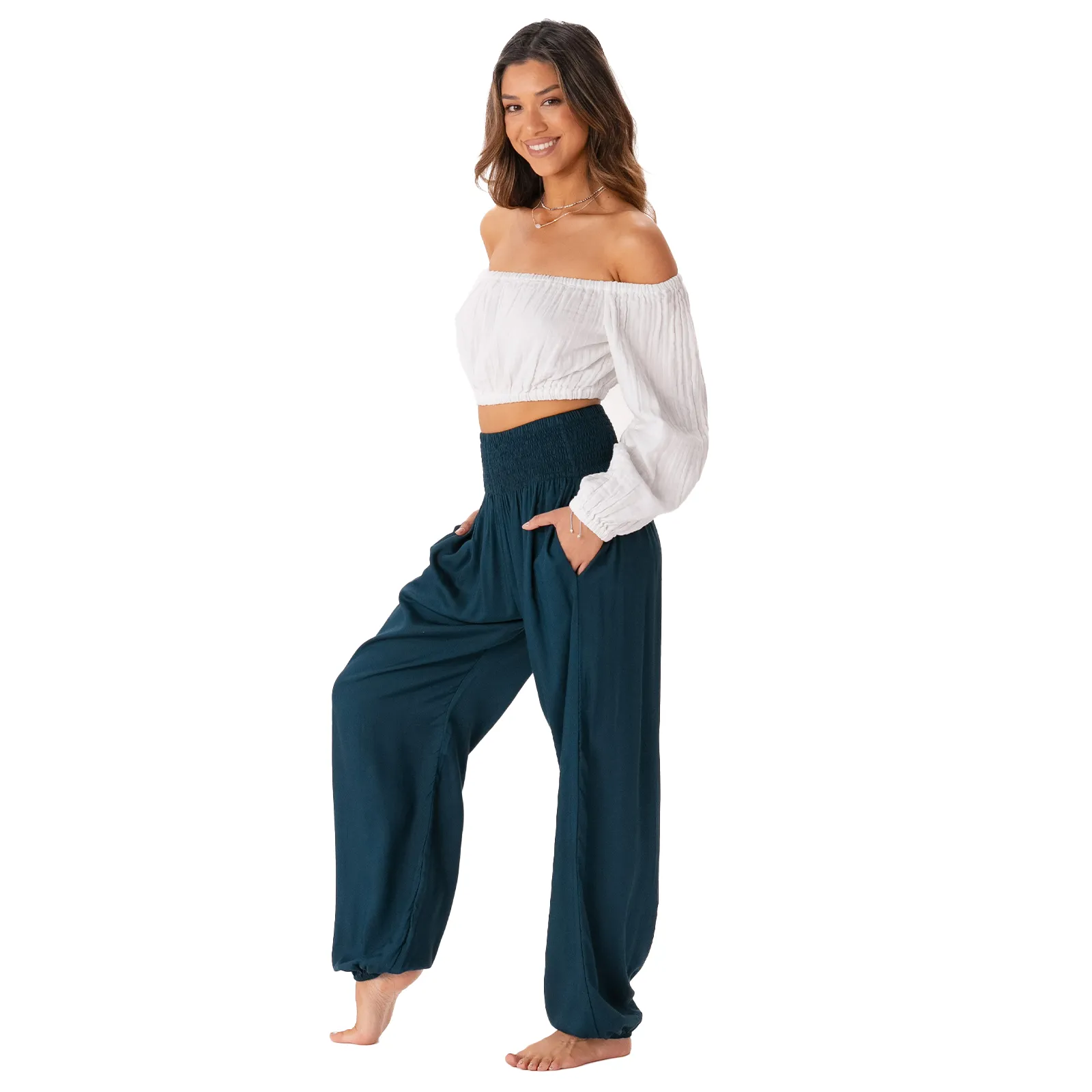 Deep Teal Harem Pants