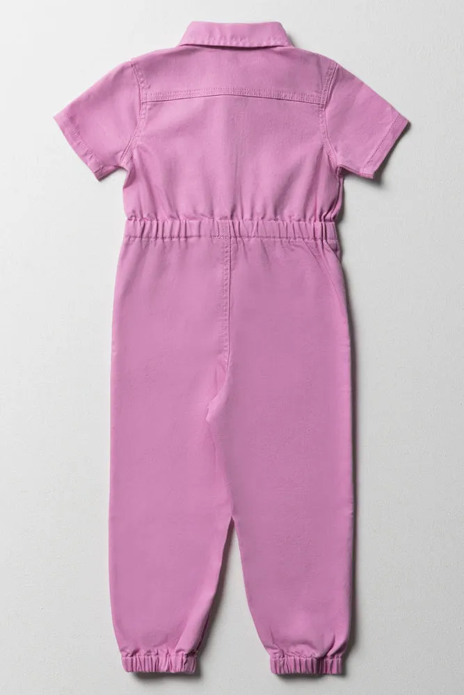 Denim Boiler Suit Pink