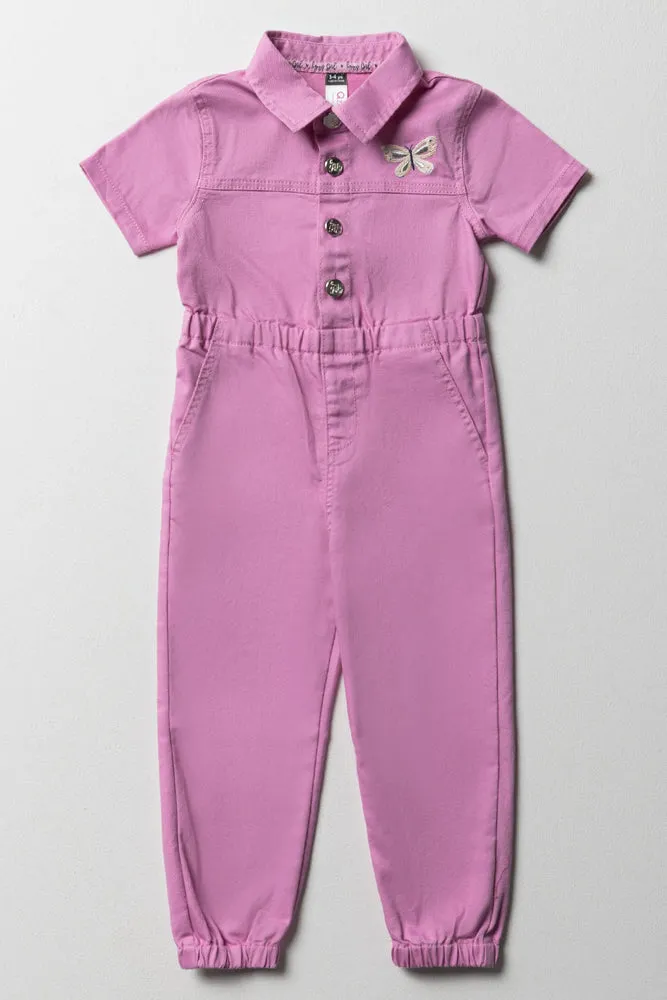 Denim Boiler Suit Pink