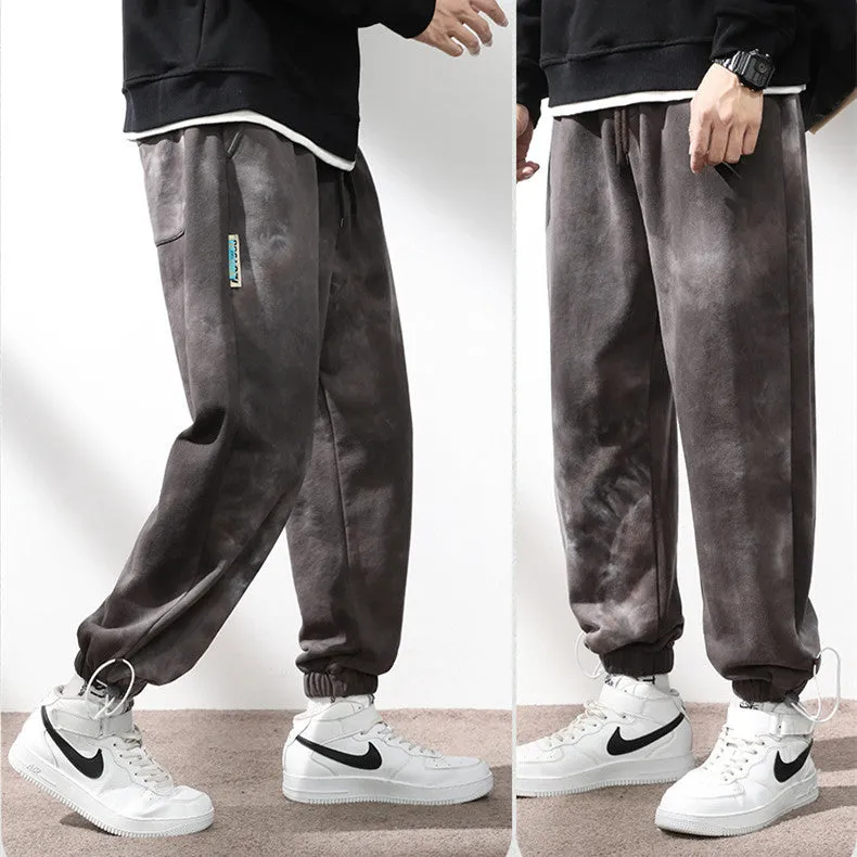 Elastic Waist Drawstring Ankle-tied Sweatpants Men