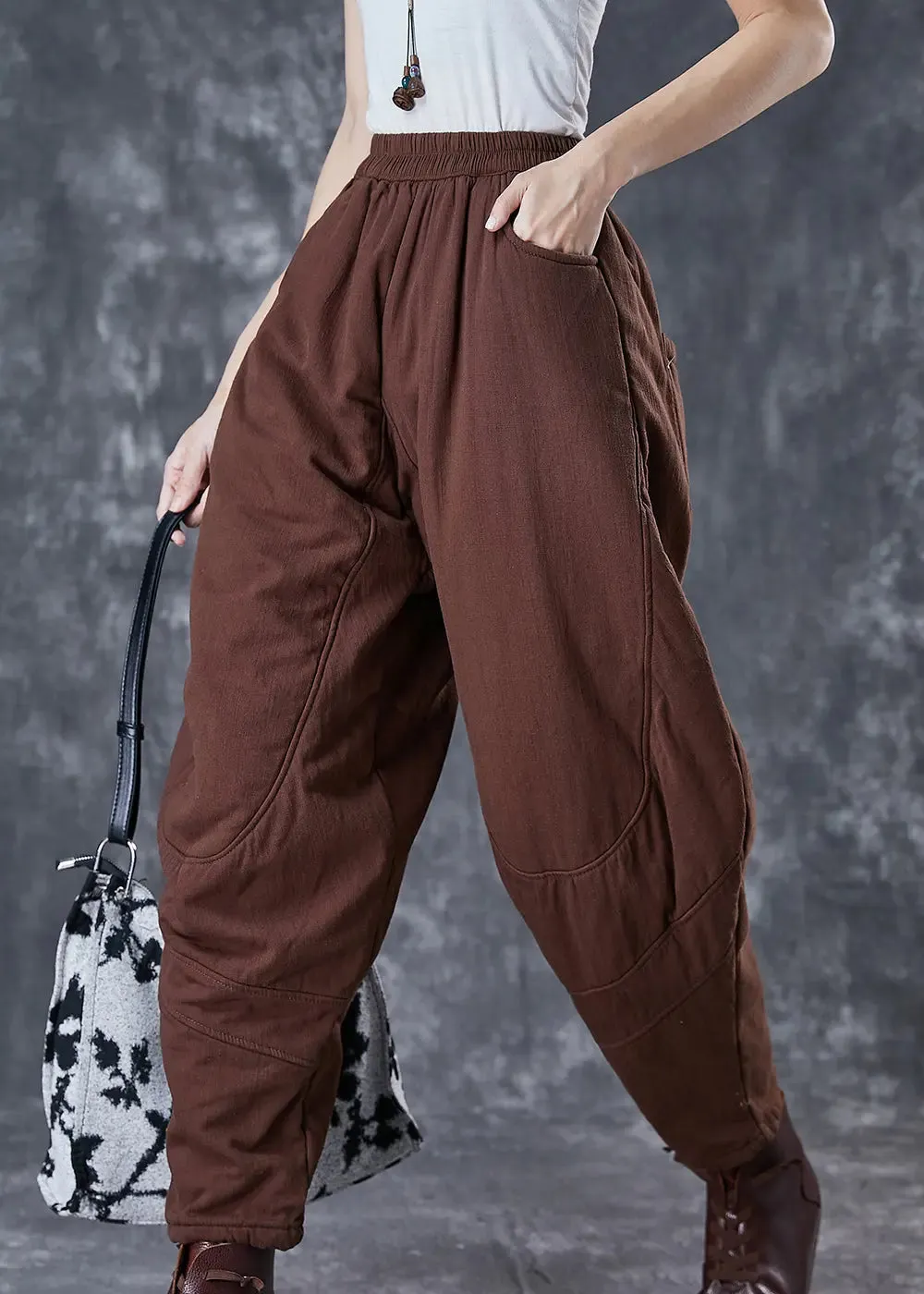 Fine Cotton Filled Harem Pants Winter