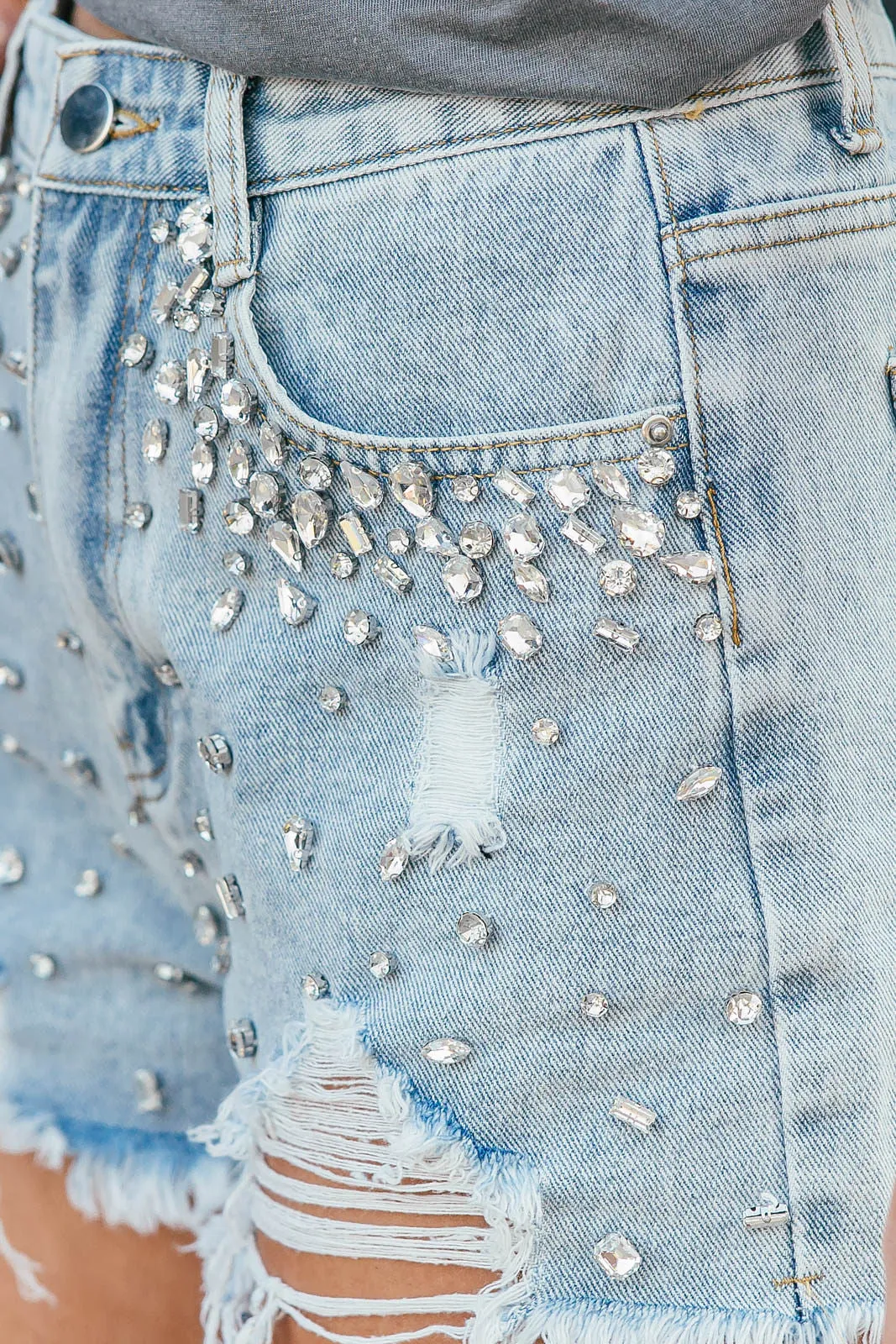 IN STOCK!! Rhinestone Denim Shorts