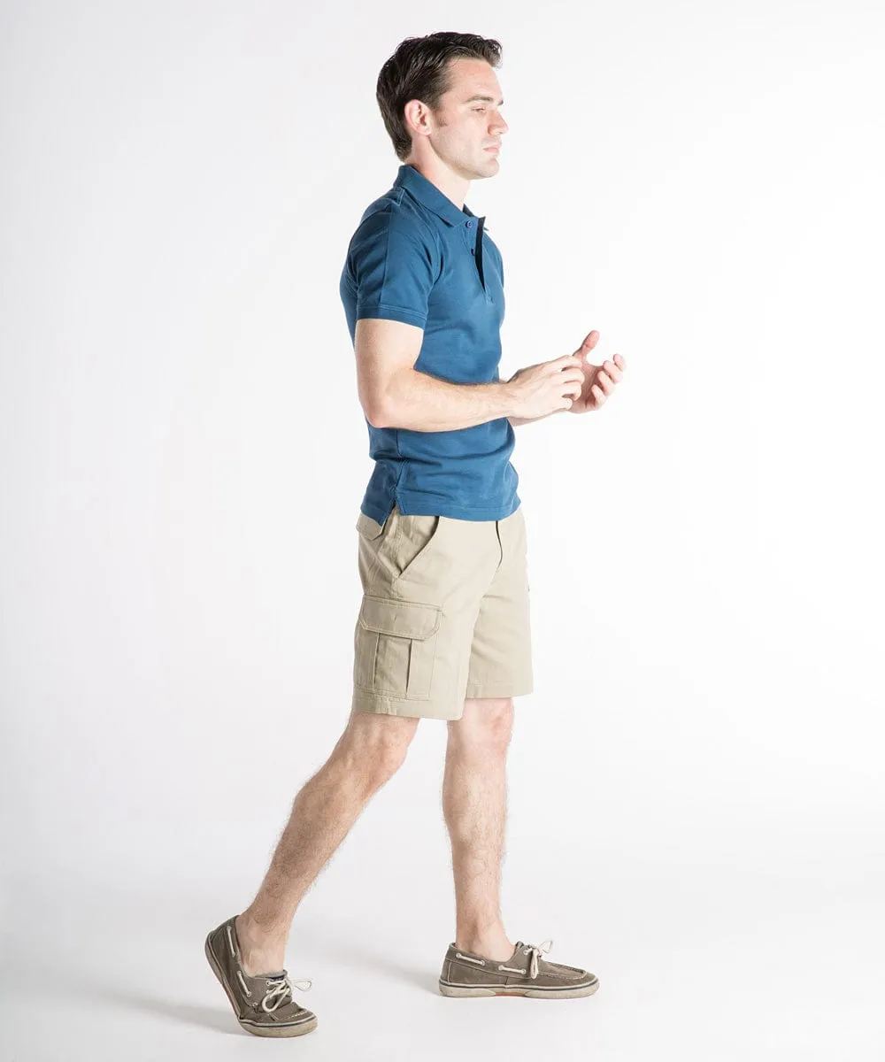 'Jason' Tall Men's Cargo Shorts: Sanded Cotton, Tan - Sz 42 / Tall - FINAL SALE