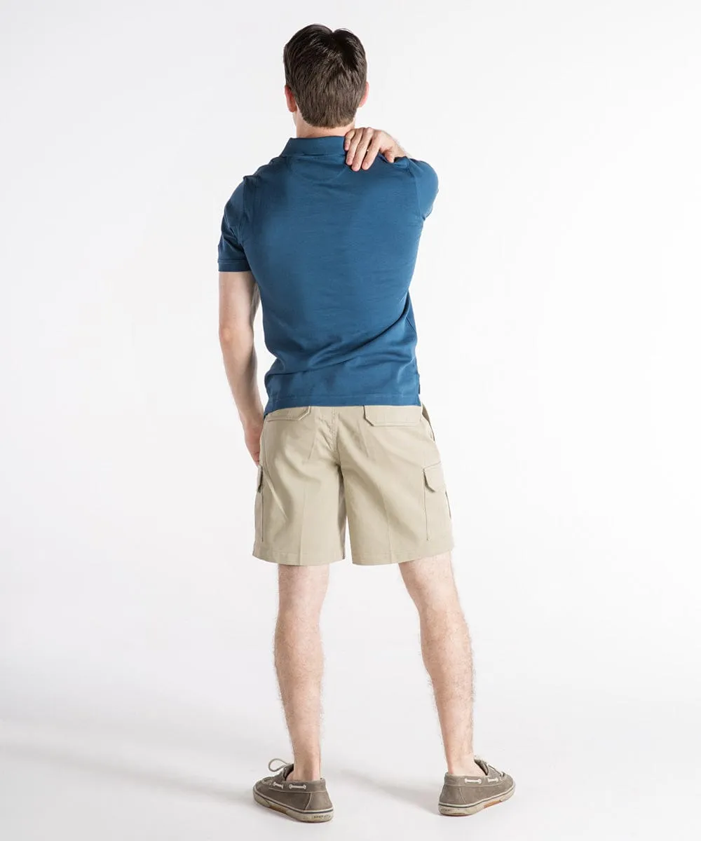 'Jason' Tall Men's Cargo Shorts: Sanded Cotton, Tan - Sz 42 / Tall - FINAL SALE