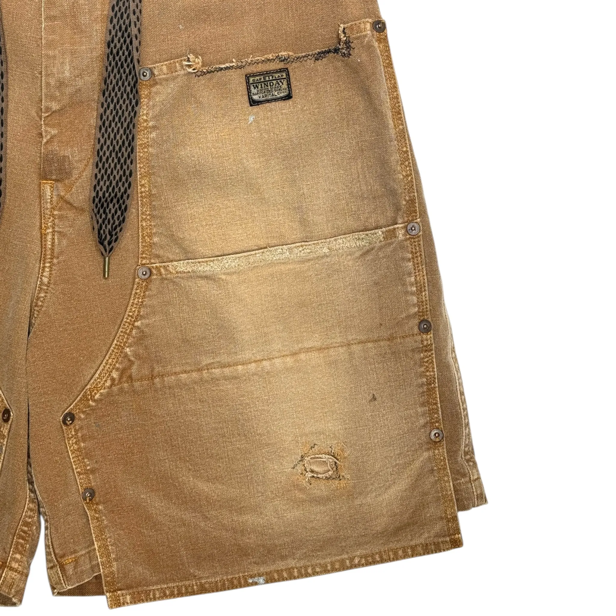 Kapital Ripped Bermuda Shorts Havana Brown