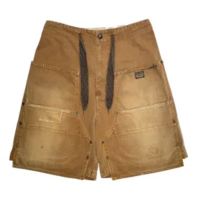 Kapital Ripped Bermuda Shorts Havana Brown