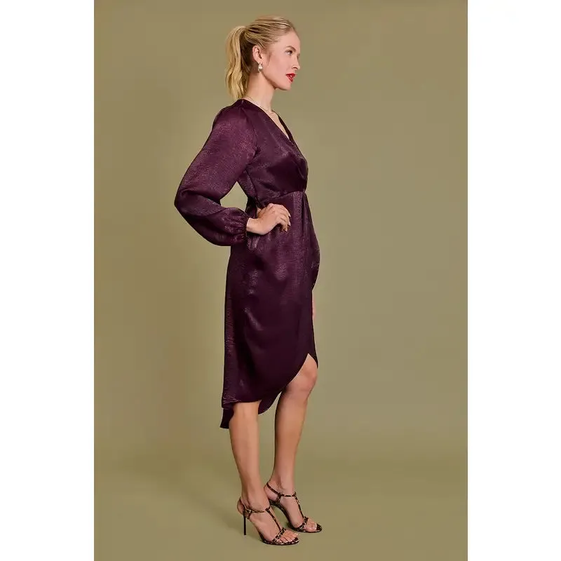 Kaylee Winery Surplice Midi Dress