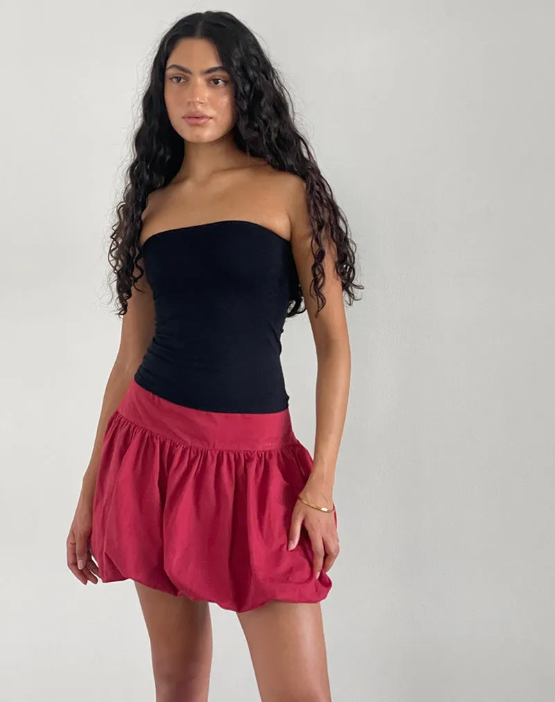 Kiyowo Puffball Mini Skirt in Adrenaline Red