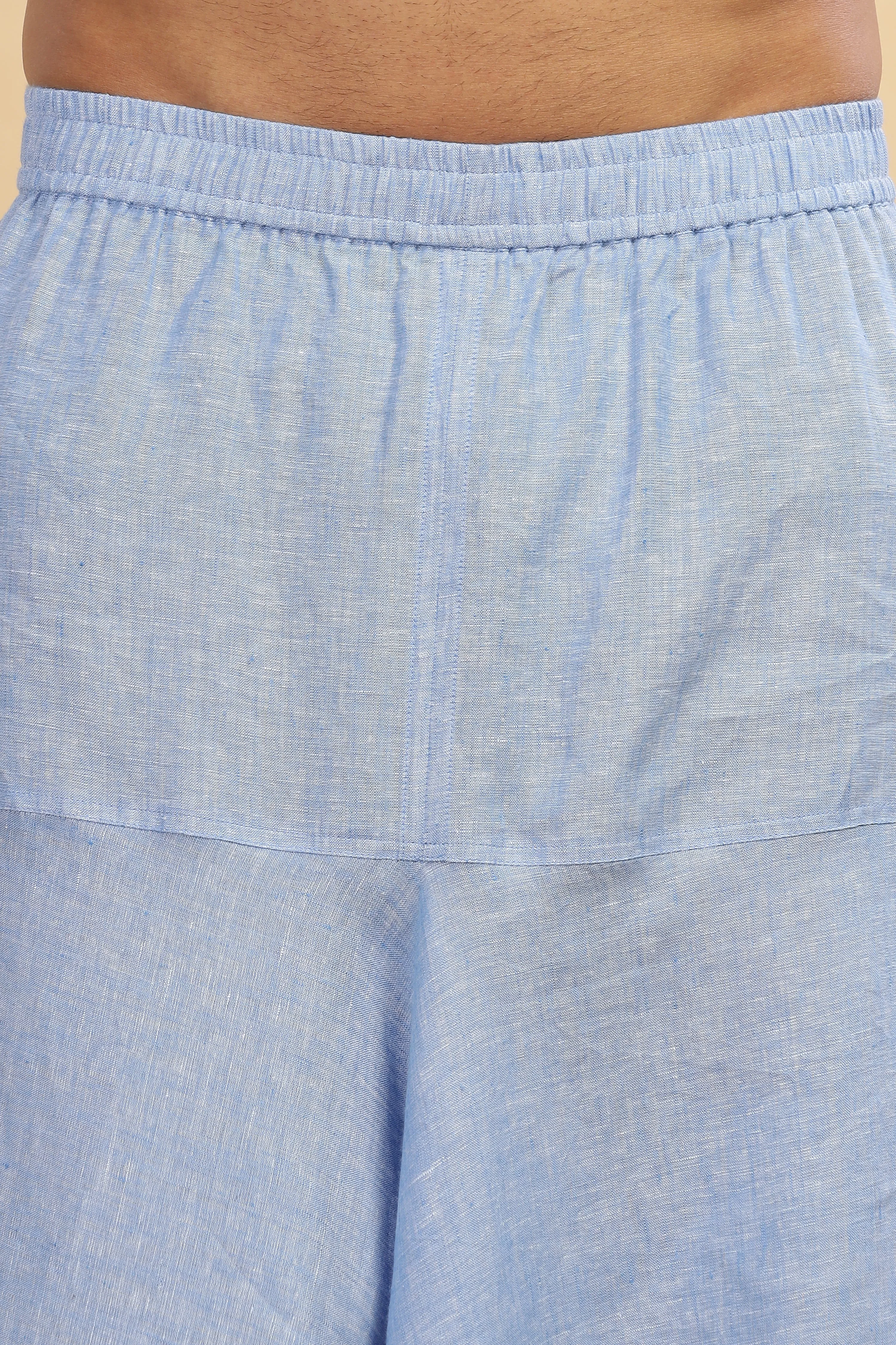 Linen Harem Pants - Shutter Blue