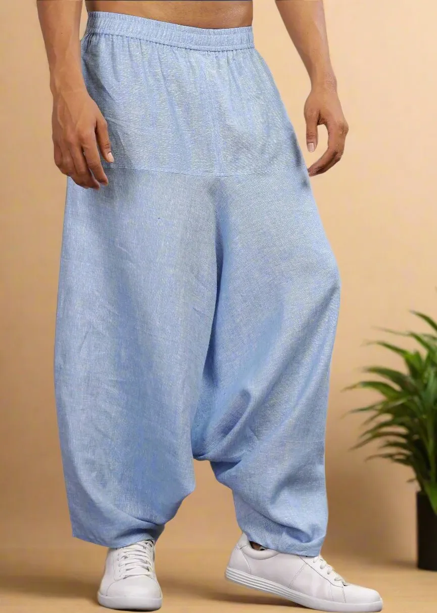 Linen Harem Pants - Shutter Blue