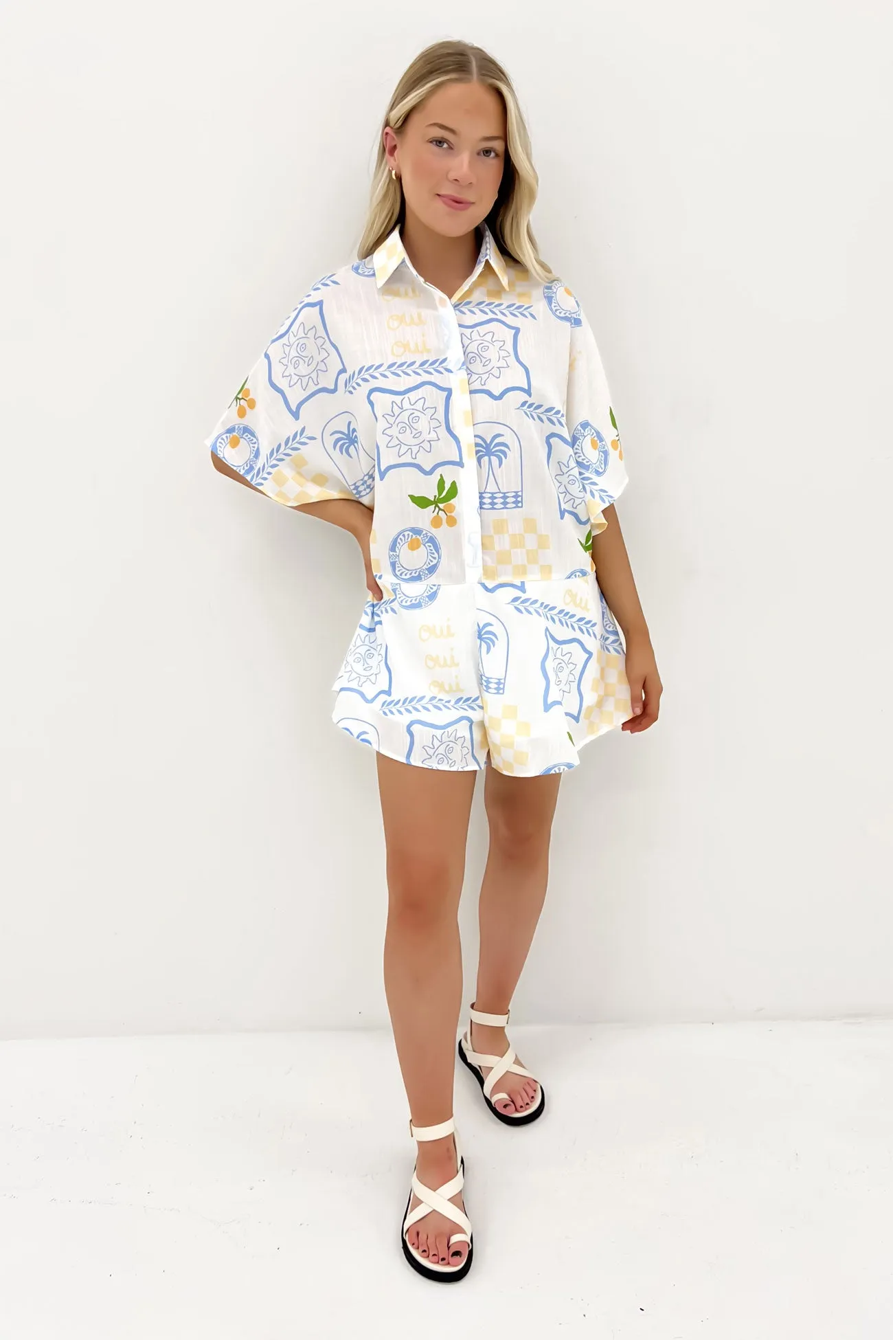 Lucia Playsuit Blue Yellow Holiday