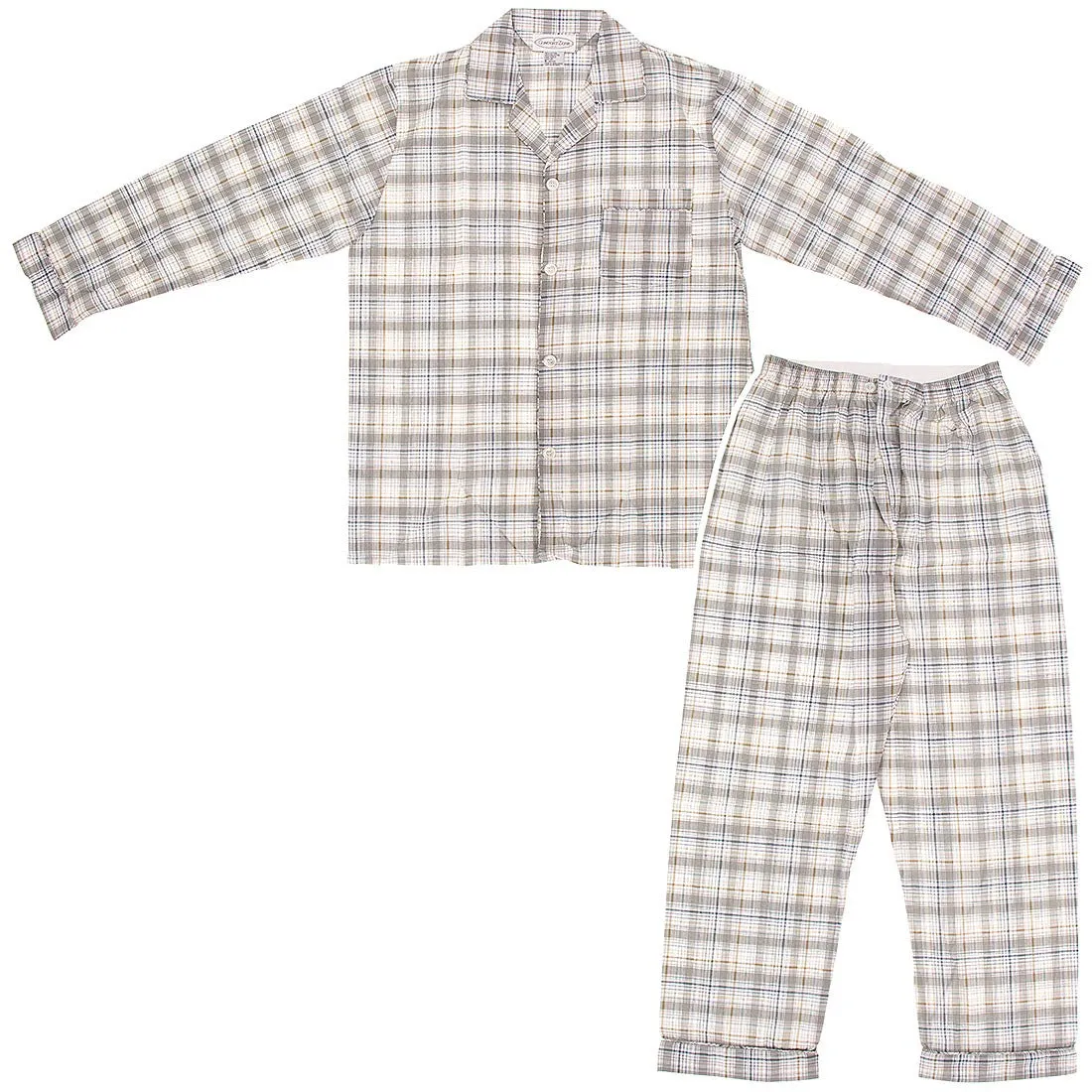 Men's L/S Brodcloth Pajama Jumpsuit with Zipper closure # 601J