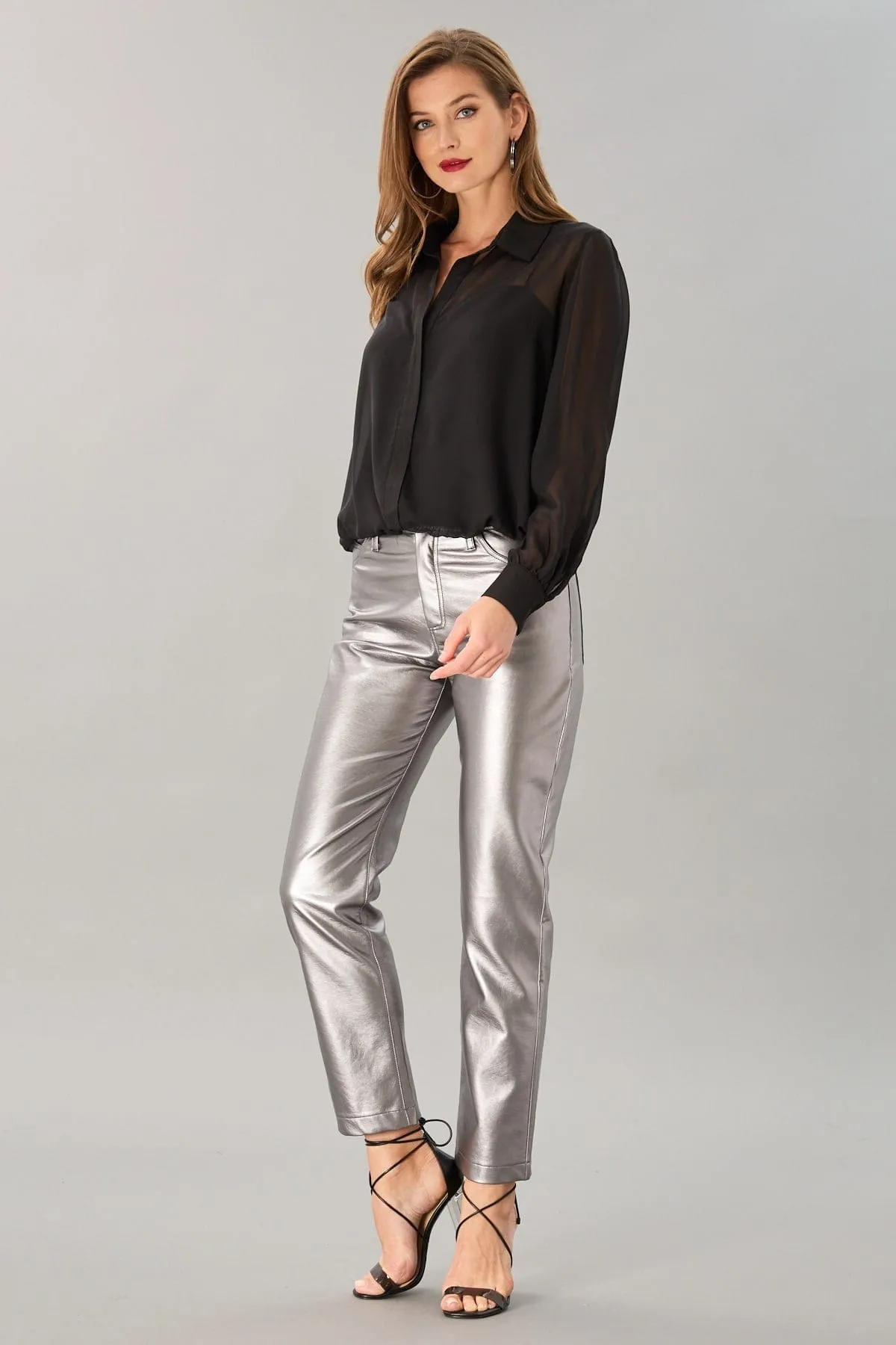 Metallic Vegan Leather Pant