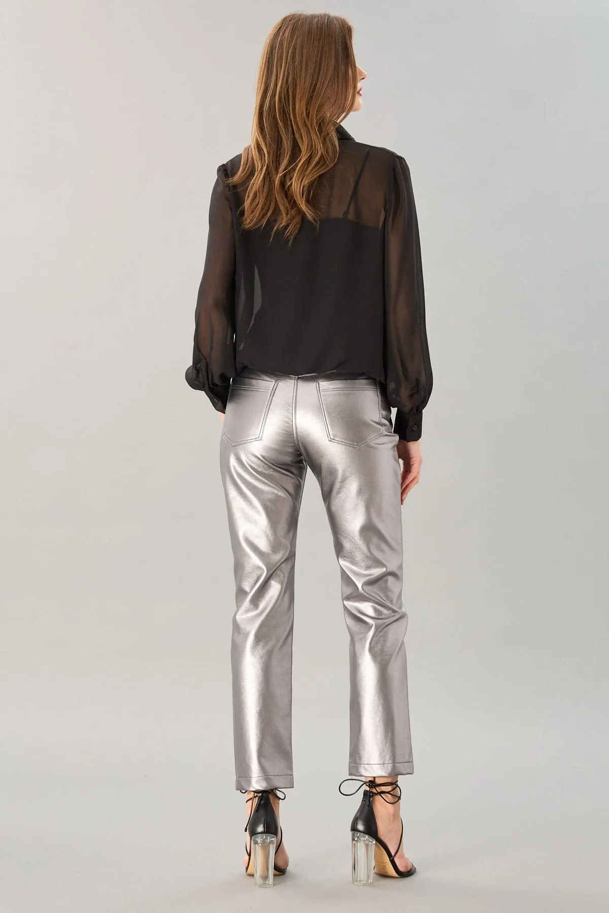 Metallic Vegan Leather Pant