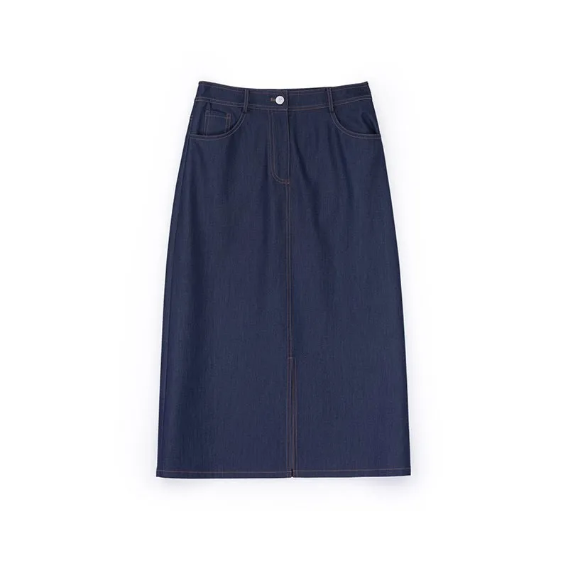 Midnight Blue A Line Midi Skirt