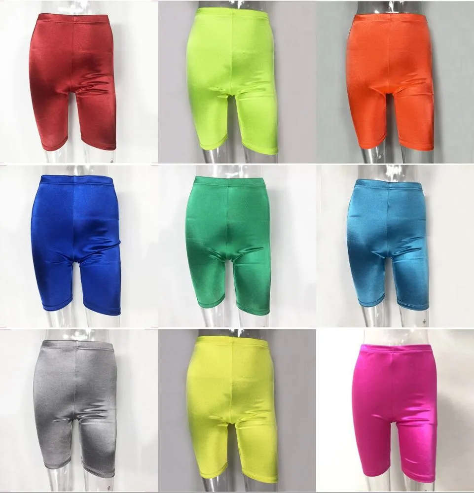 Neon Shine Biker Shorts