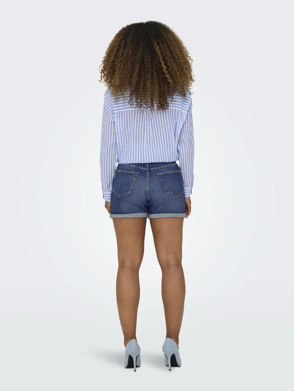 Onljosephine Stretch Shorts Dnm Azg - Blue Denim