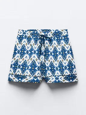 Printed bermuda shorts with trims