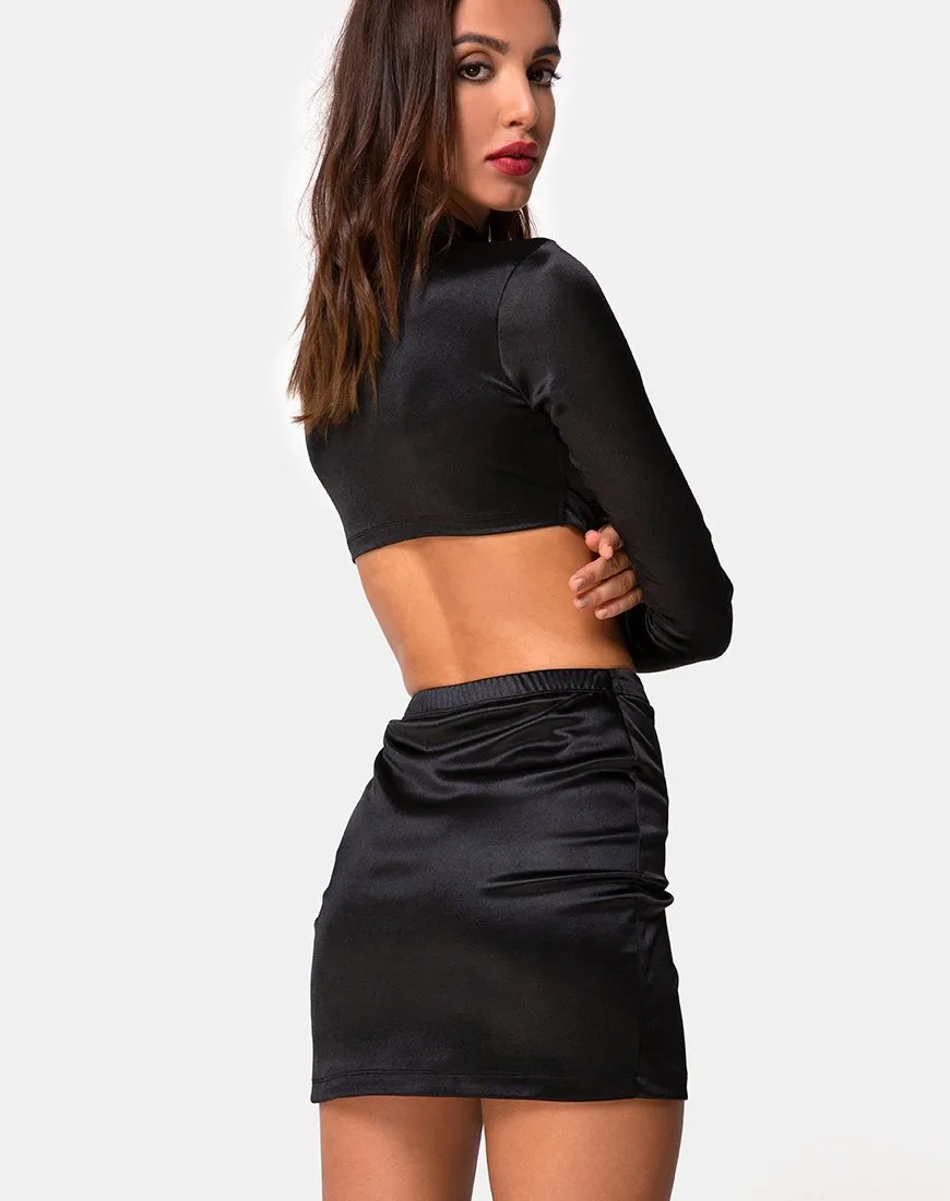 Reblit Skirt in Black