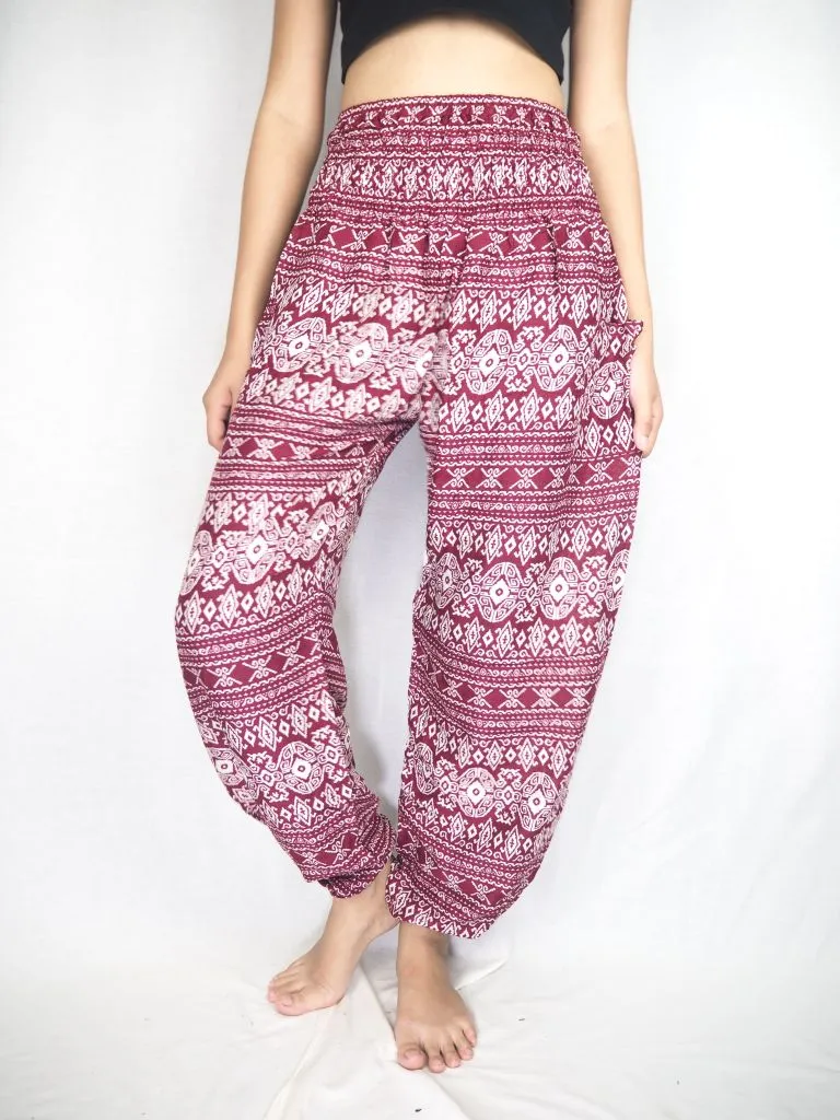 Red Striped Women's Harem Pants