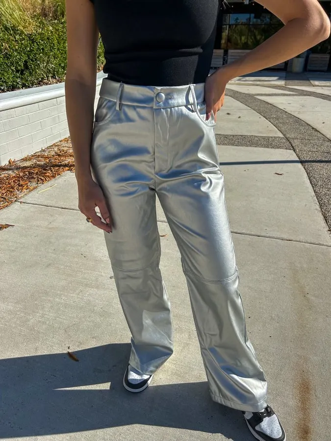 Silver Straight Leg Pant