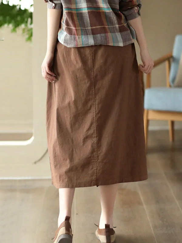 Split-front A-line Loose Skirts Bottoms