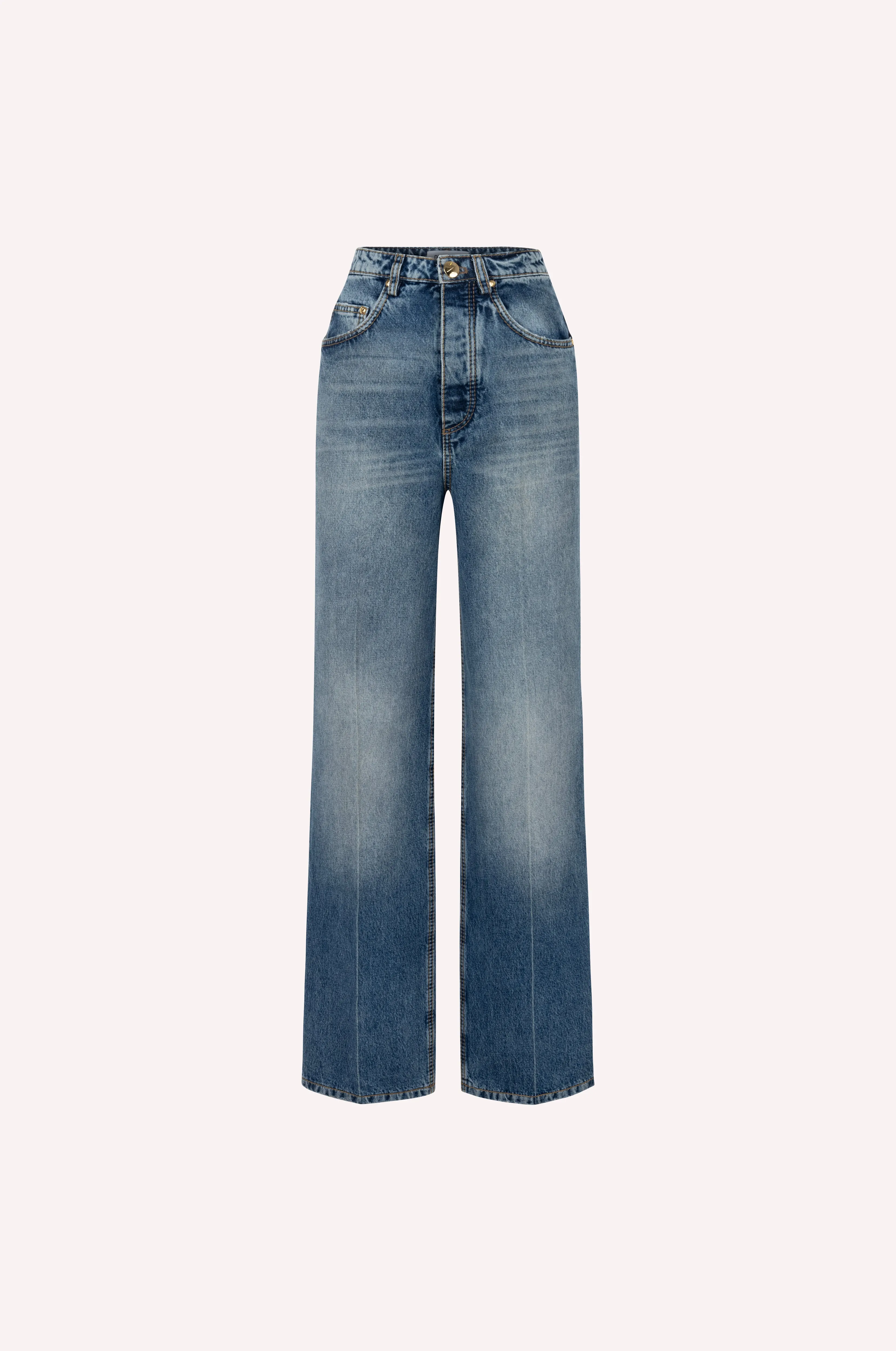 Straight Leg Denim Pants