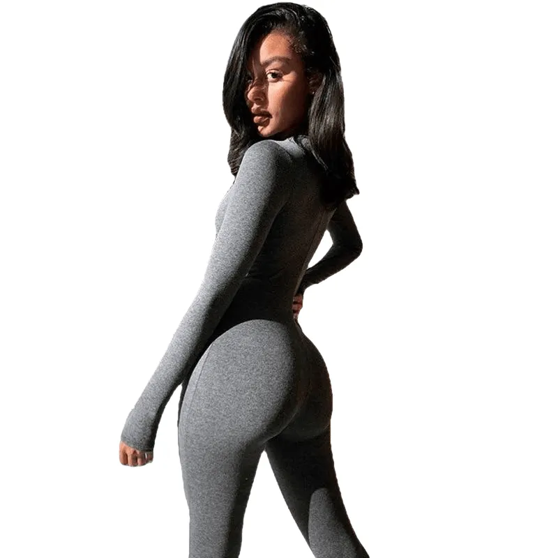 Stylish Hot Girls' Long Sleeve Jumpsuit For Fitness