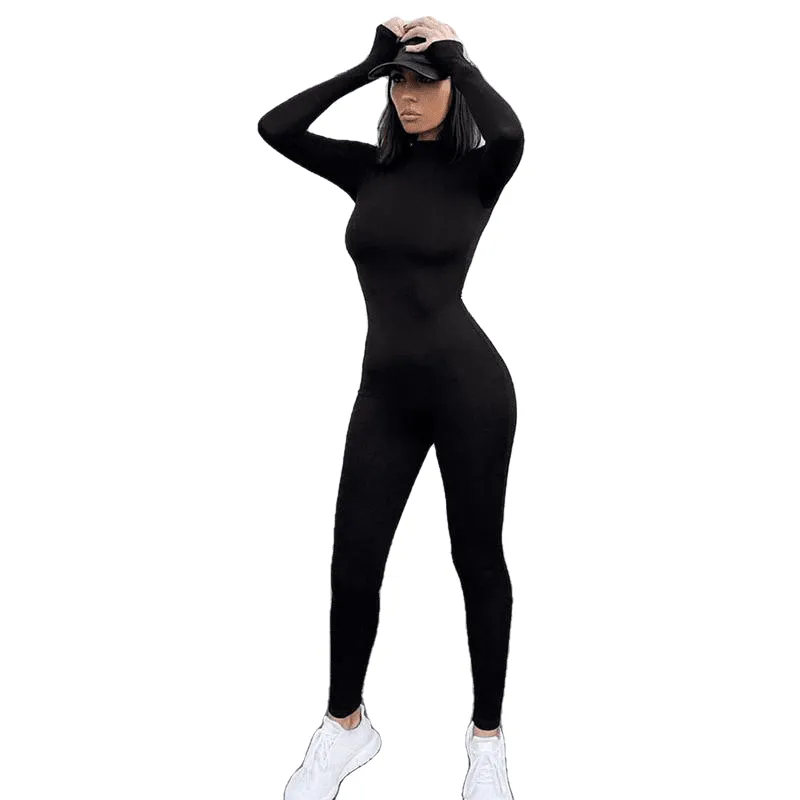 Stylish Hot Girls' Long Sleeve Jumpsuit For Fitness