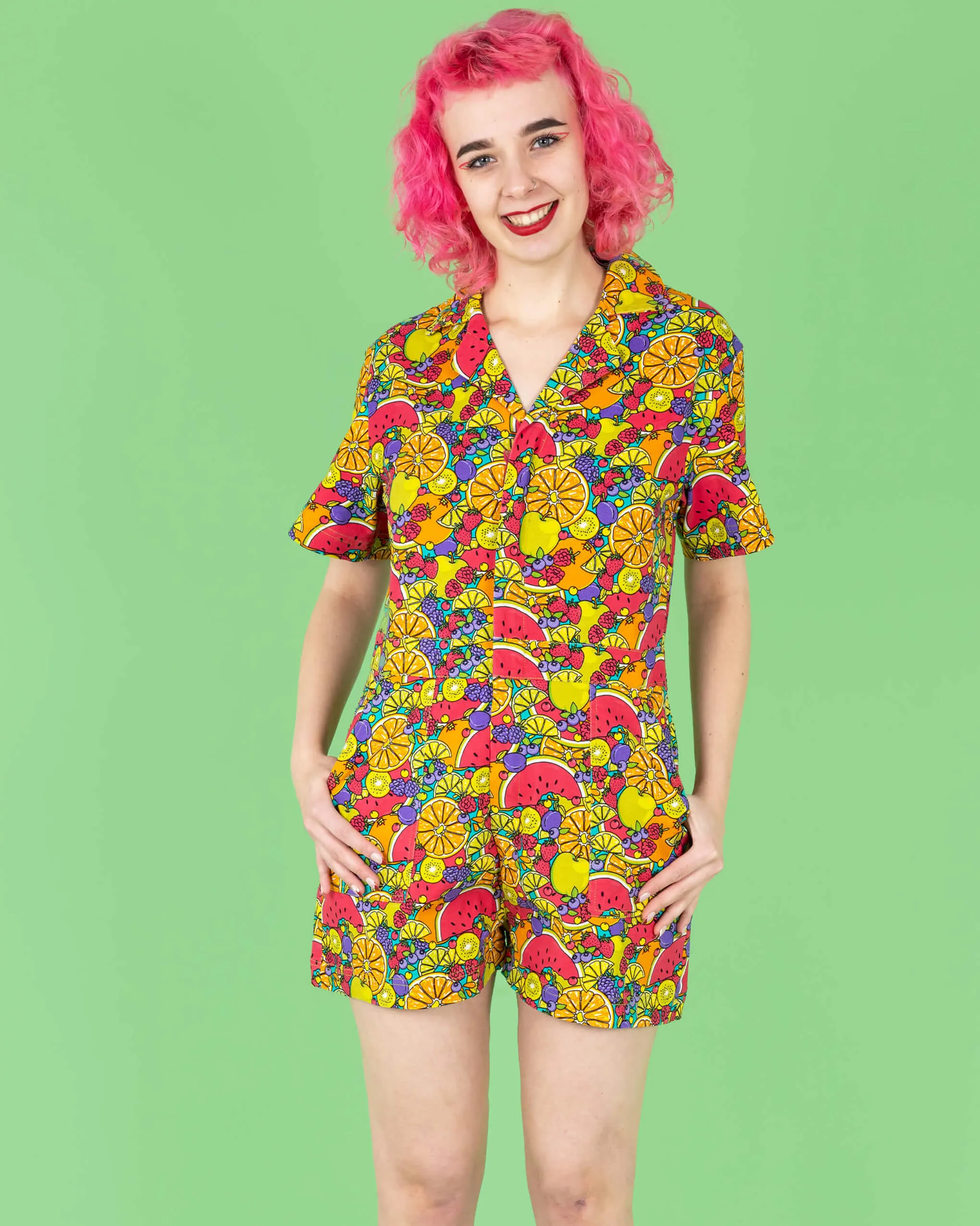 Tutti Frutti Stretch Twill Playsuit