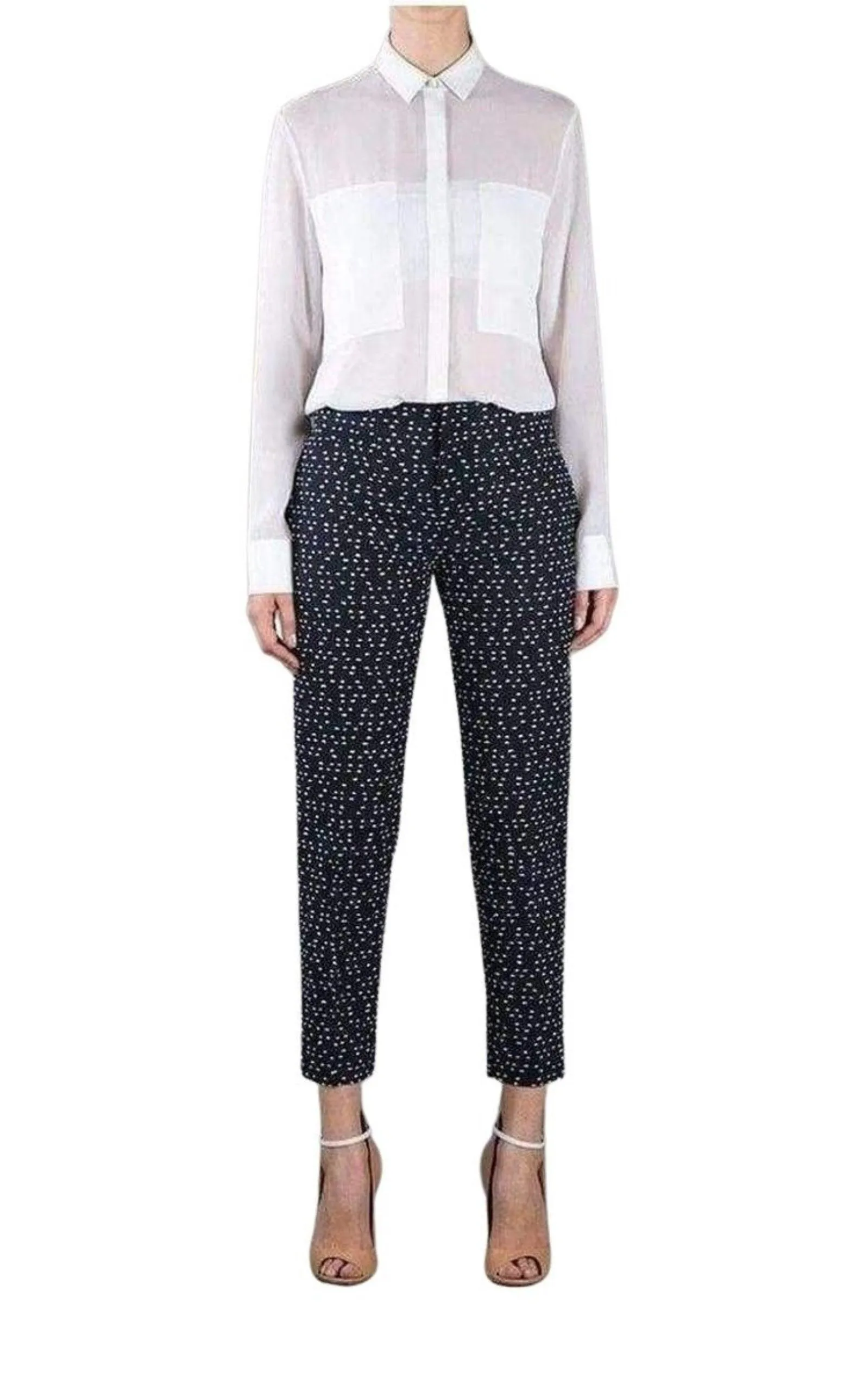 Wool Blend Pattern Trousers